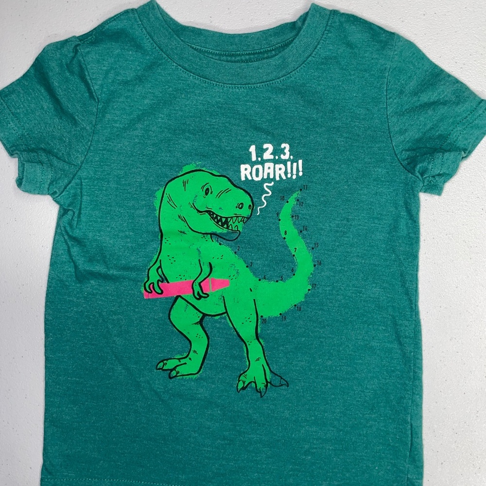 Cat & Jack: Green Dinosaur Toddler Shirt (2T)